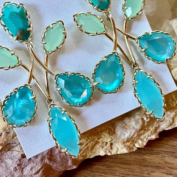 πΊπHPππΊ NWT Kendra Scott Gwyneth Gold Statement Earrings - Picture 5 of 12